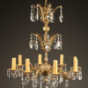 8 arm bronze and crystal chandelier