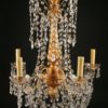 Antique 6 arm iron and gilded wood chandelier A5037A