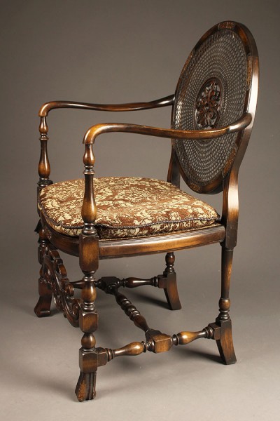 Antique Flemish style armchair with wonderful cane work
