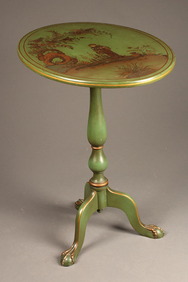 English flip top table in Chinoiserie style.