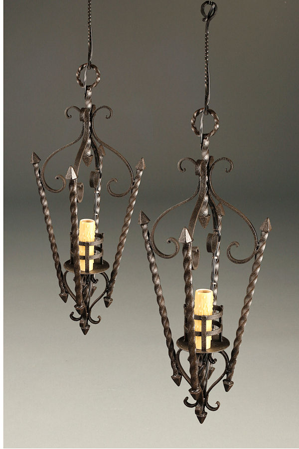 Pair of early 20th century iron antique lanterns