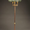 Antique floor lamp with copper shaft and onyx embellishments