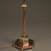 Antique floor lamp with copper shaft and onyx embellishments