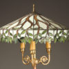 Antique floor lamp with copper shaft and onyx embellishments