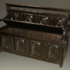 French hand carved book bench from Quimper region