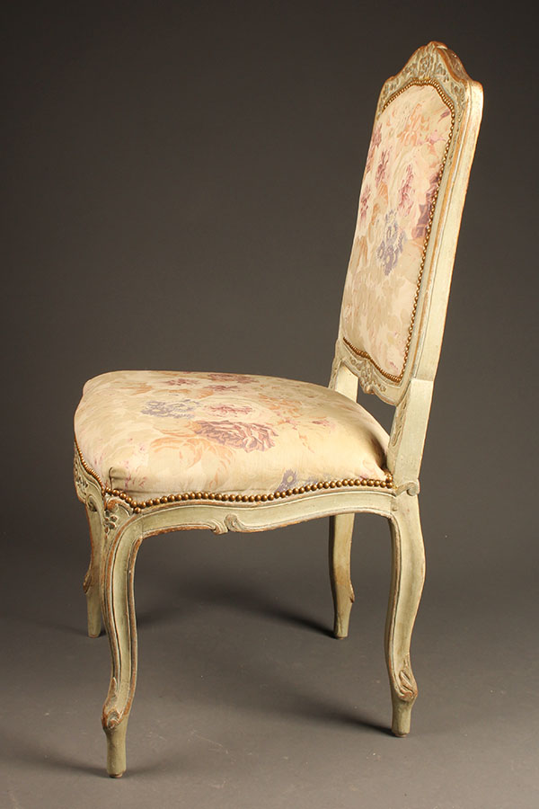 Pair of French Louis XV Style Side Chairs in Yellow Fabric (SN0512-08B) —  145 Antiques