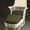 Wicker armchair with stool A5443A
