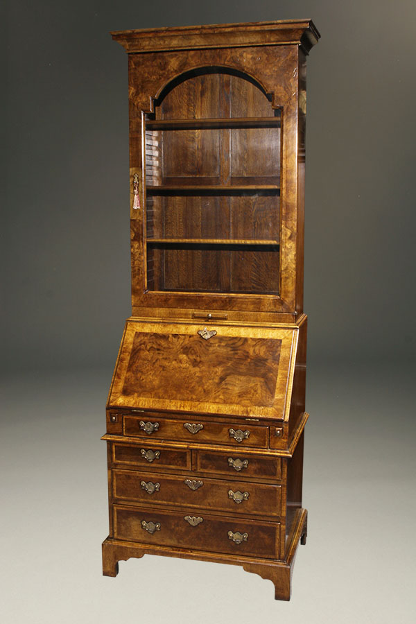 A5446A-english-secretary-bookcase-walnut