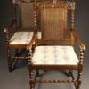 Pair of antique Jacobean arm chairs A5453A