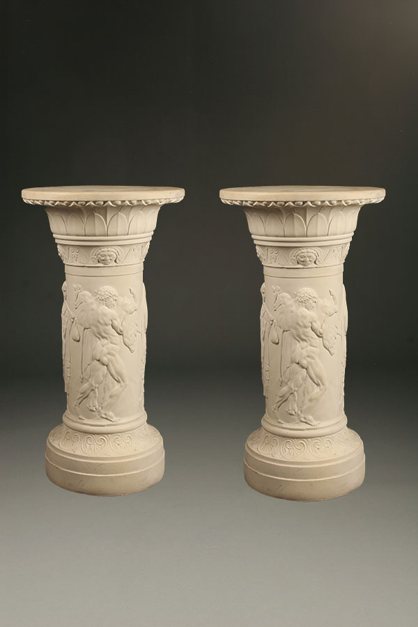 Pair of Parian pedestals A5468A