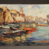 Painting of harbor scene A5487A
