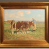 Painting of milkmaids with cows A5489A