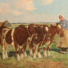 Painting of milkmaids with cows A5489B