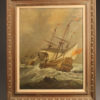 Oil on canvas featuring English ship A5491A
