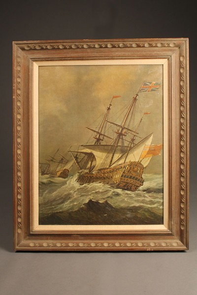 Oil on canvas featuring English ship A5491A