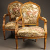 Pair of Louis XVI style arm chairs A5521A