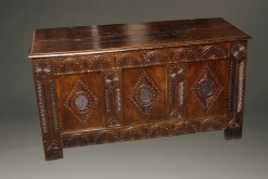 English Jacobean style coffer front