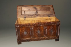 English Jacobean style coffer open