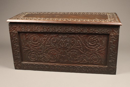 Carved folk art box or coffer A5573A