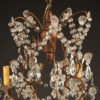5 arm wood, iron and crystal chandelier A5577B