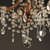 5 arm wood, iron and crystal chandelier A5577D