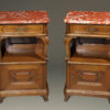 Pair of marble top night stands A5587A