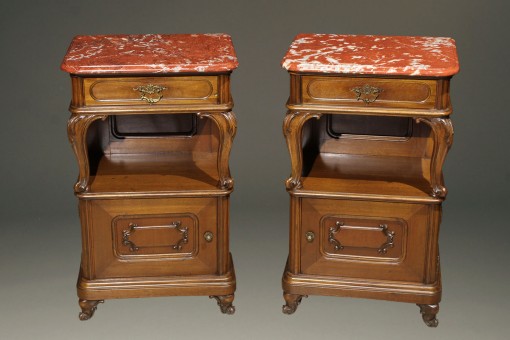 Pair of marble top night stands A5587A