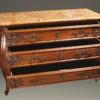 19th century French Louis XV style oak commode with marble top and bronze hardware, circa 1880. A5596C