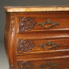 19th century French Louis XV style oak commode with marble top and bronze hardware, circa 1880. A5596E