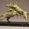 Art Deco statue depicting a pair of dogs.