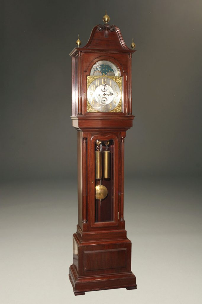 A2107A-antique-grandfather-tall-clock-mahogany