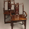 Mid 19th century pair of Chinese court chairs in teak, circa 1850-60.