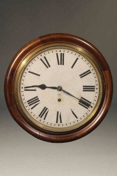 Late 19th century Ansonia gallery clock with an 8 day movement and walnut case