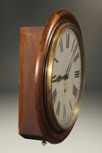 Late 19th century Ansonia gallery clock with an 8 day movement and walnut case