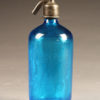 French blue seltzer water bottle with raised letters, circa 1920's.