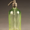 Green seltzer water bottle with etched design from France, circa 1920's.