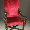 Mid 19th century Venetian arm chair with incredible hand carved frame, circa 1850.