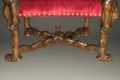 Mid 19th century Venetian arm chair with incredible hand carved frame, circa 1850.
