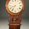 Late 19th century New Haven Clock Co. wall clock with walnut case ans charming inlay