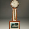 New Haven Clock Company banjo clock with reversed painted glass depicting Mt. Vernon