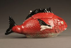 This a wonderful Portuguese fish shaped tureen with ladle.