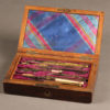 Very nice set of draftsman tools in a rosewood box.