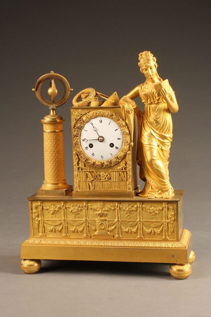 A5656A-antique-french bronze-statue-clock