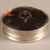 English snuff box made from tortoise shell and sterling silver, circa 1925.