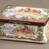 Late 19th century snuff/patch box with enameled hand painted scenes, circa 1890.