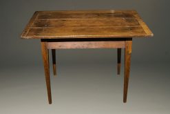 Late 18th century french work table with fruitwood top and elm legs, circa 1780-90.