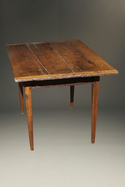 Late 18th century french work table with fruitwood top and elm legs, circa 1780-90.