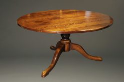 60" round custom English pedestal table in cherry wood.