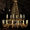 Magnificent French Empire style bronze chandelier with 24 lights.