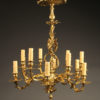 late 19th century French cast bronze chandelier with 12 arms, circa 1890.